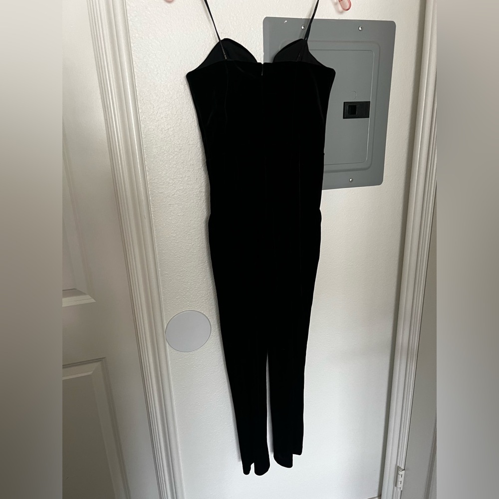 Amanda Uprichard Cherri Velvet Jumpsuit in Black - Picture 8 of 9